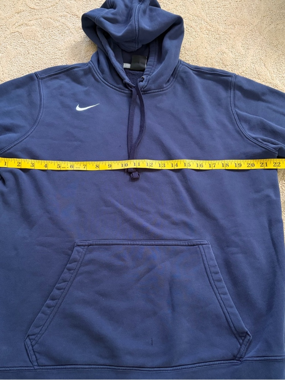 Nike Men's Dark Blue Pullover Hoodie with Swoosh - Picture 6 of 11